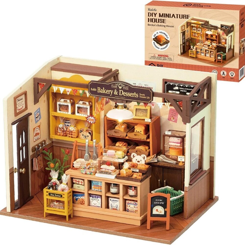 Miniature House Kit For Beginners-1:20 Diy Miniature Dollhouse Kit With Led Ligh